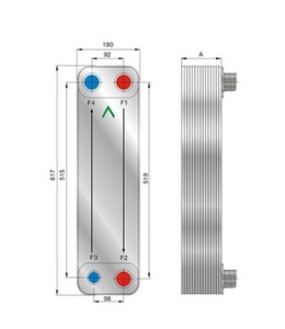 Scambiatori di Calore <span class=keywords><strong>a</strong></span> <span class=keywords><strong>Piastre</strong></span> Saldobrasate in Acciaio Inox per Basse Temperature 30-200KW Certificati CE/ISO Facili da Utilizzare - Product Image 5