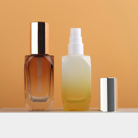 Vente directe usine – Flacon pulvérisateur carré en verre rechargeable 30ml/50ml avec pompe à pression pour diffuseur de parfum, lotion, fond de teint – Sérigraphie