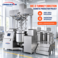 Ligne de production cosmétique clé en main IME-D 3000-5000L avec automatisation PLC, réservoirs, tuyauterie, remplissage, connexion, émulsifiant sous vide
