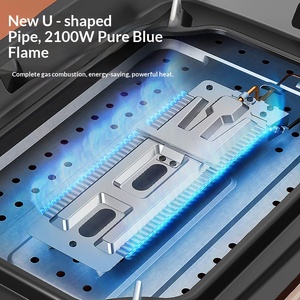 Four à poisson grillé Jin Yu <span class=keywords><strong>Kaishi</strong></span>, modèle commercial Kas, portable d'extérieur, avec pot spécialisé, compatible gaz domestique, pour hot pot et grillades - Product Image 1