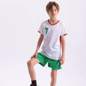 Abbigliamento da <span class=keywords><strong>calcio</strong></span> in poliestere di alta qualità maglia da <span class=keywords><strong>calcio</strong></span> rossa verde personalizzata retrò Kit da <span class=keywords><strong>calcio</strong></span> per bambini <span class=keywords><strong>pantaloncini</strong></span> da ragazzo - Product Image 1