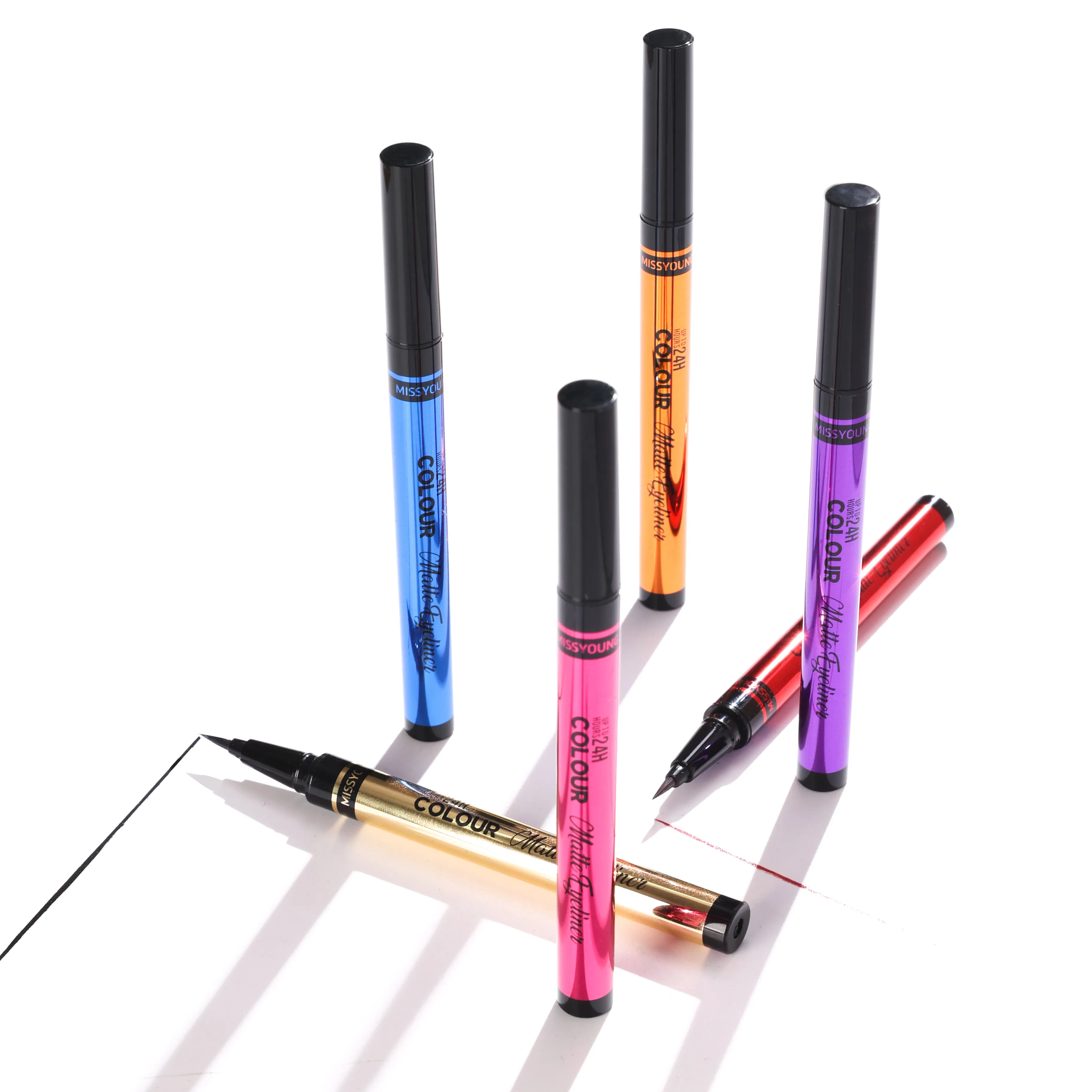 Waterproof Liquid Eyeliner Vegan Smudge Flake Transfer Proof Silicone Free Cruelty Free Quick Drying 7 Colors Liquid Eyeliner