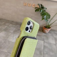 Top vente en gros conception pour Iphone couverture de téléphone portable luxe Crocodile Pu cuir avec porte-carte lanière étui de téléphone