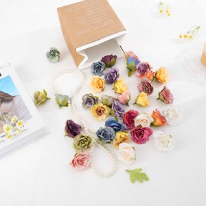 Têtes de roses artificielles Maria, fleurs en soie pour artisanat DIY, décoration intérieure, arrangement de boîte cadeau - Product Image 4