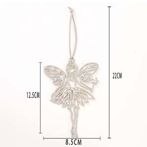 Adorno Colgante Creativo de Metal con Pedrería de Colibrí, Ángel y Flamenco para Navidad, Decoración para Escenas de Escaparates de Centros Comerciales, Suministros Festivos - Product Image 3