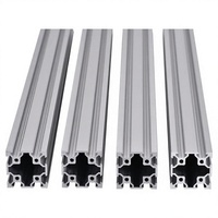 Profil d'extrusion en aluminium 4040 à fente en V, 23.6 pouces, rail linéaire anodisé standard européen, pièces d'imprimante 3D CNC DIY, 600mm, argent, 4 pièces