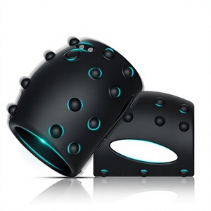 Black Silicone <b>Vibrating</b> Male Performance Ring Intimate Wellness Products OEM/ODM - Product Image 2
