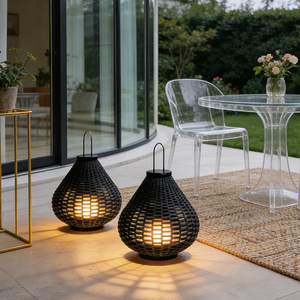 Lámpara Solar LED de Mimbre para Exteriores, Resistente al Agua IP65, Decoración de Jardín, Luz de Paisaje para Balcón, Alimentada por Batería - Product Image 4