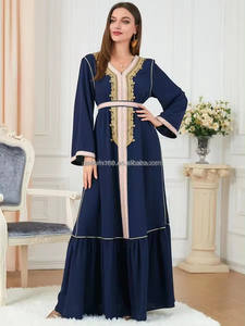 Jalabiya Ricamata con Paillettes Stile Arabo per <span class=keywords><strong>Donne</strong></span>, Elegante Abito per Ramadan e Abaya con Vita Naturale per <span class=keywords><strong>Donne</strong></span> Musulmane - Product Image 6