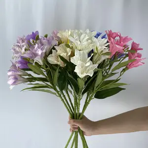 Impressão 3d Flor Artificial Rosa Branco Alstroemeria Lily Para Decoração De Casa