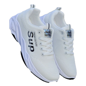 Chaussures de course en maille blanche pour hommes, semelle souple, respirantes, légères, baskets athlétiques décontractées, lacets avant, usage quotidien - Product Image 5