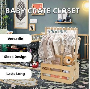 Tùy chỉnh gỗ bé tắm Crate Closet, bé lưu trữ Crate cản trở với xử lý, giỏ quà tặng mang thai cho cha mẹ mới - Product Image 2