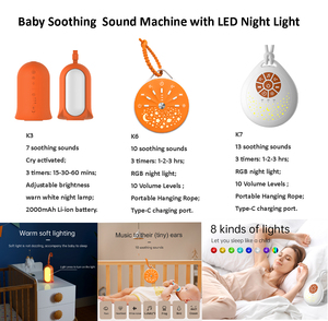 Xách tay khóc cảm biến tiếng ồn Trắng máy 28 âm thanh được xây dựng trong pin ánh sáng âm nhạc-1-năm USB ngủ Viện trợ bé làm dịu cho nhà/du lịch - Product Image 4