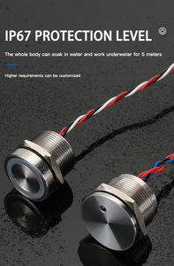 Ip68 25mm Anodized phẳng chỉ số điều hành mô hình ánh sáng kéo dài xung Piezo chuyển đổi Dải tròn ánh sáng cảm ứng chuyển đổi - Product Image 6