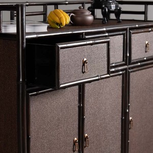 Purple Bamboo Tea Cabinet Chinese Style Handmade Storage <b>Sideboard</b> For Dining Room - Product Image 4