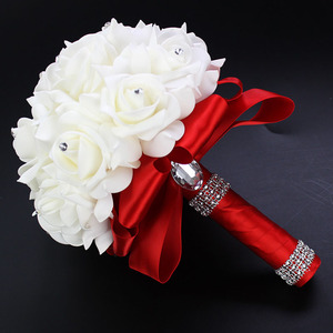 Ramo de Novia Creativo DREA, Ramo de Novia Blanco, Ramo de Rosas Artificiales, Ramo de Novia Elegante para Boda - Product Image 3