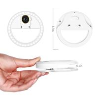 Anneau lumineux rechargeable 36 LED pour selfie, matériau PC, lentille à clipser pour téléphone, tablette, iPad, ordinateur portable, appareil photo mobile, photographie