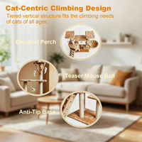 Arbre à chat multi-niveaux de luxe, centre d'activités pour chat, maisonnette en peluche avec plateforme et hamac, étagère stable, mobilier d'escalade pour chat