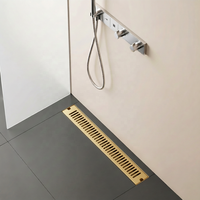 Drain de douche linéaire rectangulaire en acier inoxydable de haute qualité 200-600mm, anti-odeur, à insérer dans les carreaux, drain de sol de luxe pour salle de bain OEM