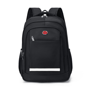 Student Backpack 18 In Black Reflective Strip Unisex School Education Lightweight Travel Backpack - Product Image 5