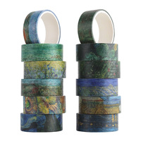 12 rouleaux Van Gogh Vintage large ruban Washi décoratif pour la journalisation Scrapbooking fournitures Vision Board fournitures