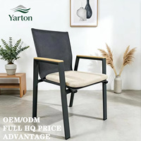Chaise de jardin moderne en aluminium 6063 et textile de teck, mobilier de loisirs pour villa, hôtel et restaurant