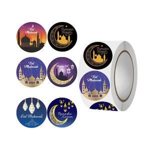 <span class=keywords><strong>Eid</strong></span> Mubarak Ramadan Kareem Duurzame Eco-vriendelijke Stickers Rol Ronde Happy <span class=keywords><strong>EID</strong></span> Cadeau Etiket Inpakpapier Zelfklevende Labels - Product Image 1