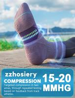 Chaussettes de compression élégantes en viscose de bambou Coolmax avec logo personnalisé, qualité supérieure, pour la course, les voyages, le sport quotidien, chaussettes de compression pour la cheville