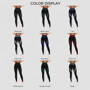 Leggings Deportivos Sin Costuras para Mujer, Cintura Alta, Banda Acanalada, Levanta Glúteos, Control de Abdomen, Pantalones de Yoga y Pilates - Product Image 4