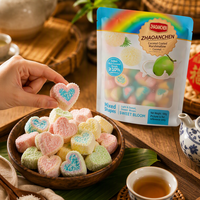 Vente en gros de guimauves enrobées de noix de coco de 100 g, formes mélangées (cœur, étoile), collation asiatique pour les goûters, les mariages et les desserts