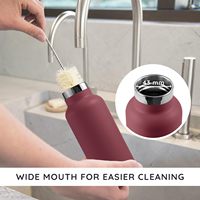 Botol minum olahraga ramah lingkungan dari stainless steel 304, isolasi termos, dapat digunakan kembali, tanpa plastik, dengan tutup kayu, ukuran 12OZ/16OZ/24OZ/32oz