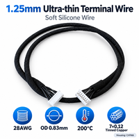 Câble électrique personnalisé MX1.25 à double extrémité, gaine en PVC ignifuge en cuivre étamé, 300V, pour JST Molex