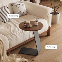 Table basse ronde moderne avec plateau en métal et support en acier, meubles de salon de luxe