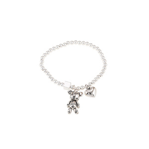 Ingrosso 2025 bella ragazza ciondolo di trifoglio ciondolo 925 <span class=keywords><strong>argento</strong></span> Sterling braccialetto gioielli grazioso cuore ciondolo braccialetti di perline - Product Image 1