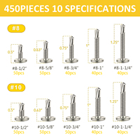 410 vis auto-drllantes à tête en treillis en acier inoxydable plaquette CSK tête auto-foreuse jeu de vis de toiture