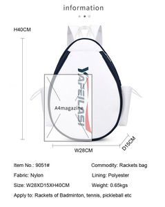 Nouveau sac à bandoulière unisexe pour raquette de badminton et de tennis, sac à dos de sport en nylon résistant à l'eau, grande capacité - Product Image 6