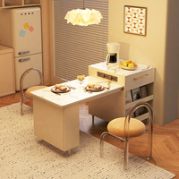 Ensemble table à manger de meubles de luxe, 4 chaises avec rangement, îlot de cuisine design, table à manger extensible