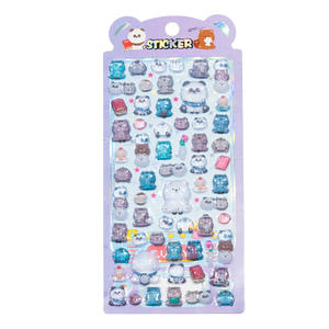 Autocollants 3D en cristal gaufré imperméable en PVC Autocollants mignons pour téléphone, oiseaux, hérissons, pandas, pingouins, décoration pour enfants - Product Image 6
