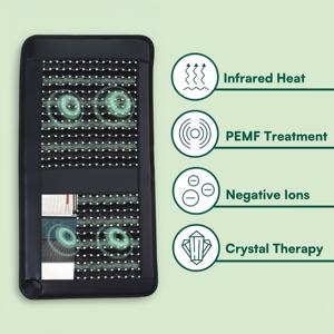 Tappetino massaggiante per terapia con cristalli da 40*20 pollici con luce rossa termici termici con ametista di giada naturale tormalina per alleviare il dolore - Product Image 6