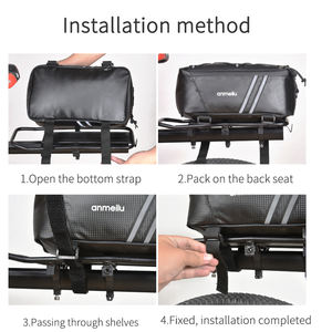 Bolsa de Sillín de Bicicleta Multifuncional de 8L, Práctica, Impermeable, de PU, para Equipaje y <span class=keywords><strong>Maleta</strong></span>, Tamaño Personalizable, Bolsa de Almacenamiento para <span class=keywords><strong>Ciclismo</strong></span> - Product Image 3