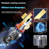 Phare de voiture LED laser bicolore H7H1H4 lumière blanche super brillante 6000K avec oeil doré PSX26W antibrouillard nouvel état