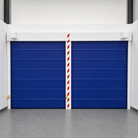 Porte pliante automatique à grande vitesse en PVC pour entrepôt et usine, résistante au vent, sur mesure