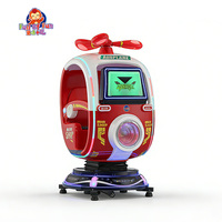 Juego Mecánico Infantil en Forma de Helicóptero, Operado con Monedas, con Movimiento Giratorio y Elevación, con Luces LED para Centros Comerciales