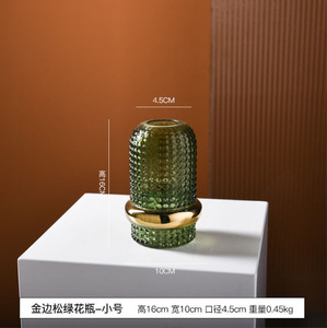 Vaso in Vetro Verde Nordico Stile Phnom Penh Retrò con Motivo Floreale <span class=keywords><strong>Turchese</strong></span> per Arredamento Casa - Product Image 5