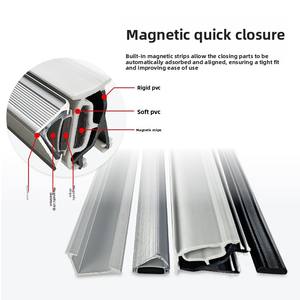 Bande d'étanchéité magnétique personnalisée insonorisante, coupe-vent, anti-poussière, anti-collision, silencieuse, style américain, pour <span class=keywords><strong>porte</strong></span> intérieure en bois, 45 degrés - Product Image 2