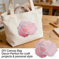 AWELLS Applique brodée 3D en chenille avec perles en PU, thermocollante et à coudre, motif rose rose, pour robes, chapeaux et créations DIY romantiques