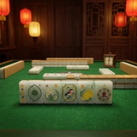 Set Ubin Mahjong Mewah Gaya Seni Tradisional Jade Akrilik 160 Buah Set Mahjong Amerika