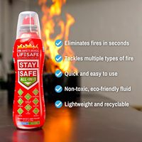 Extincteur portable tout-en-un YUKE, spray rouge |   Compact pour 10 types d'incendies |   Utilisation non toxique à la maison/en cuisine/au garage
