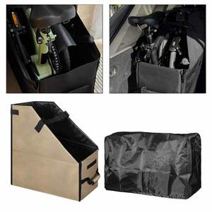 Bolsa de Viaje para Bicicleta, Caja de Almacenamiento Portátil para Bicicleta, para Viajes al Aire Libre, Maletero del Automóvil, Color Marrón - Product Image 4