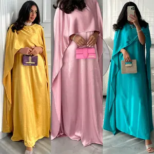 Volwassen Gratis Maat Kaftan Strandkleding Halve Mouw Effen Kleurstof Kaftans Groothandel India Kaftan Jurk